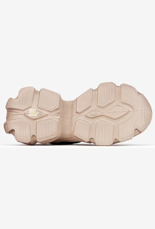 Pantofi dama NUR maro din material textil si piele intoarsa cu detalii colorate