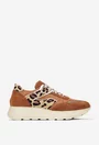 Pantofi dama NUR maro din piele cu detalii animal print