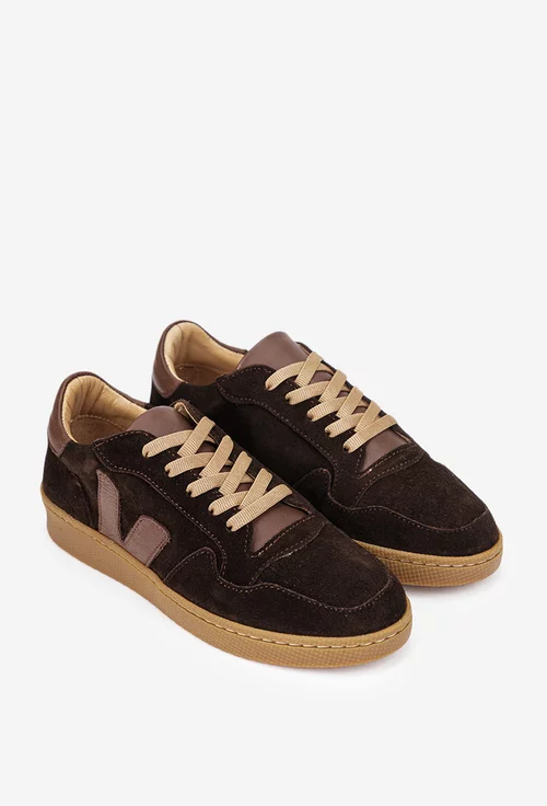 Pantofi dama NUR maro din piele intoarsa