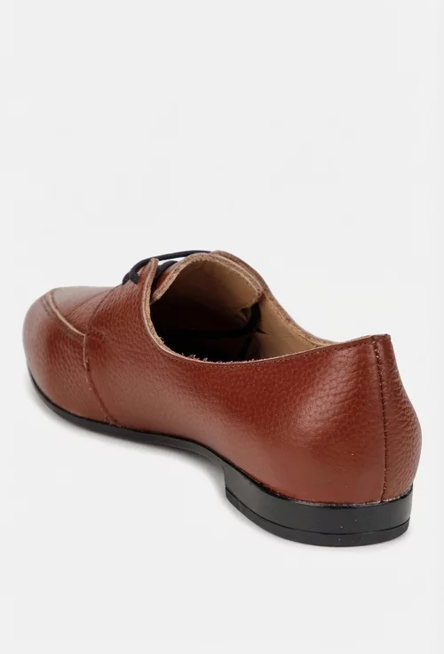 Pantofi dama NUR maro din piele texturata cu varful ascutit