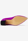 Pantofi dama NUR mov din piele intoarsa cu ornament