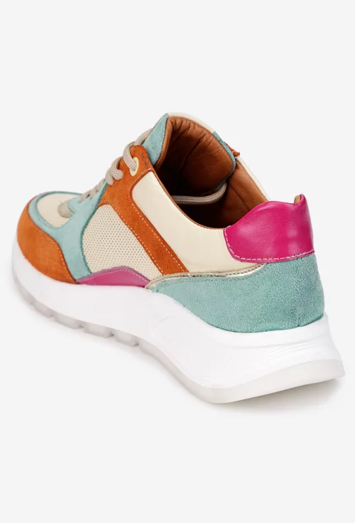 Pantofi dama NUR multicolori din piele