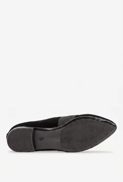Pantofi dama NUR negri din piele cu varful ascutit picture - 5