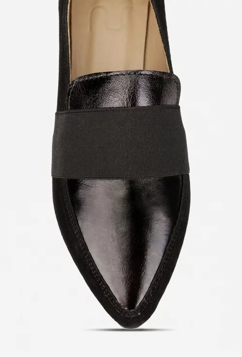 Pantofi dama NUR negri din piele cu varful ascutit picture - 4
