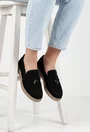 Pantofi dama NUR negri din piele intoarsa
