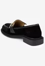 Pantofi dama NUR negri din piele intoarsa cu ornament