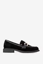 Pantofi dama NUR negri din piele intoarsa cu ornament