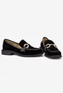 Pantofi dama NUR negri din piele intoarsa cu ornament