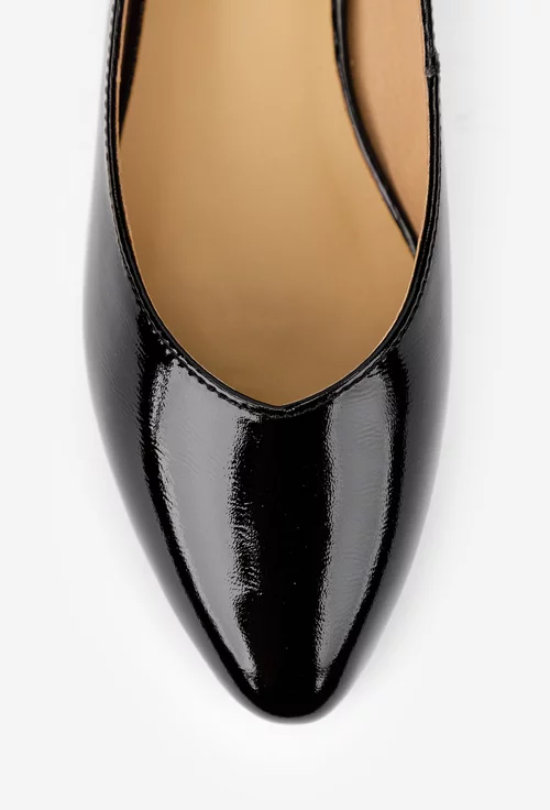 Pantofi dama NUR negri din piele lacuita