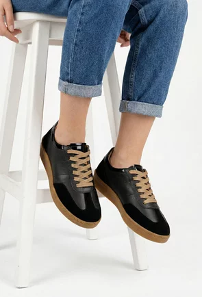 Pantofi dama NUR negri din piele naturala