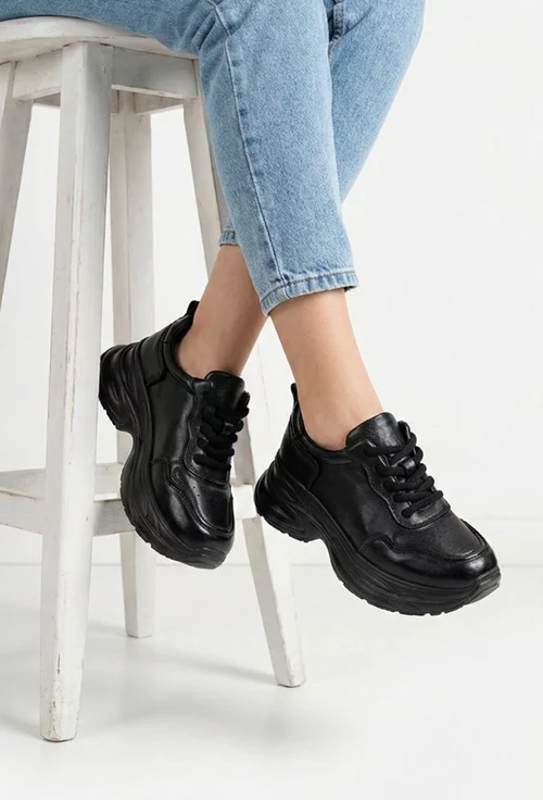 Pantofi dama NUR negri din piele naturala