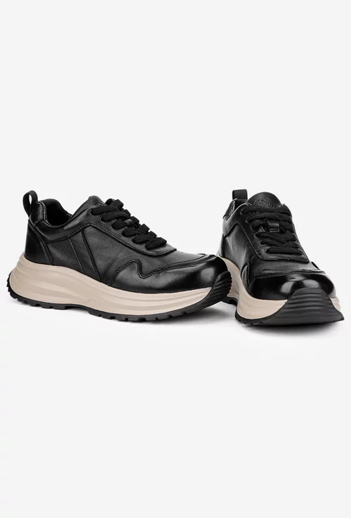 Pantofi dama NUR negri din piele naturala