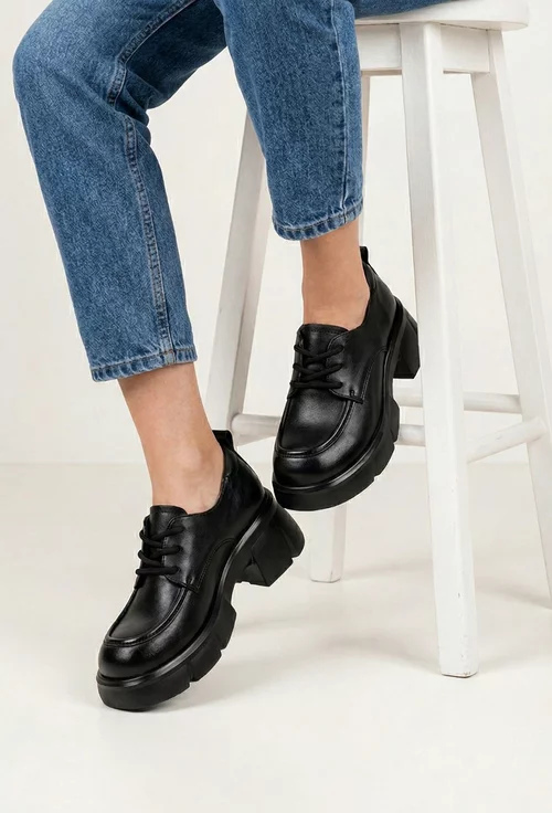 Pantofi dama NUR negri din piele naturala
