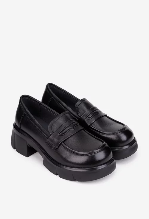 Pantofi dama NUR negri din piele naturala