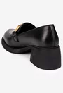 Pantofi dama NUR negri din piele naturala cu ornament