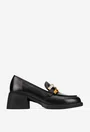 Pantofi dama NUR negri din piele naturala cu ornament