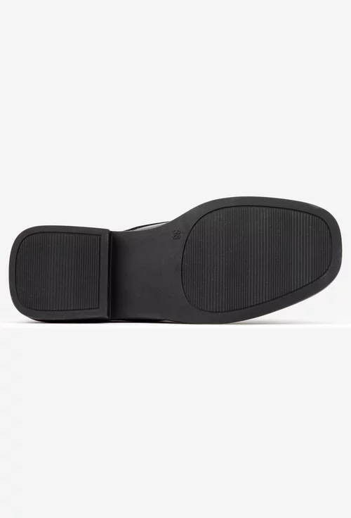 Pantofi dama NUR negri din piele naturala cu siret