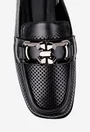 Pantofi dama NUR negri din piele naturala perforata cu ornament
