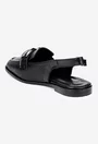 Pantofi dama NUR negri din piele naturala perforata cu ornament