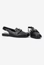 Pantofi dama NUR negri din piele naturala perforata cu ornament