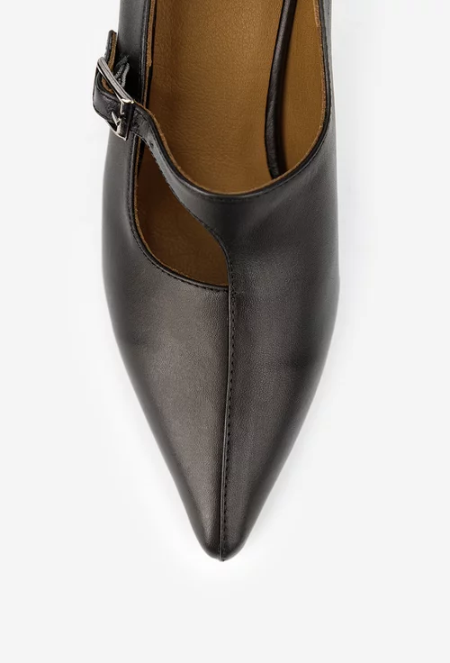 Pantofi dama NUR negri din piele naturala stiletto picture - 7