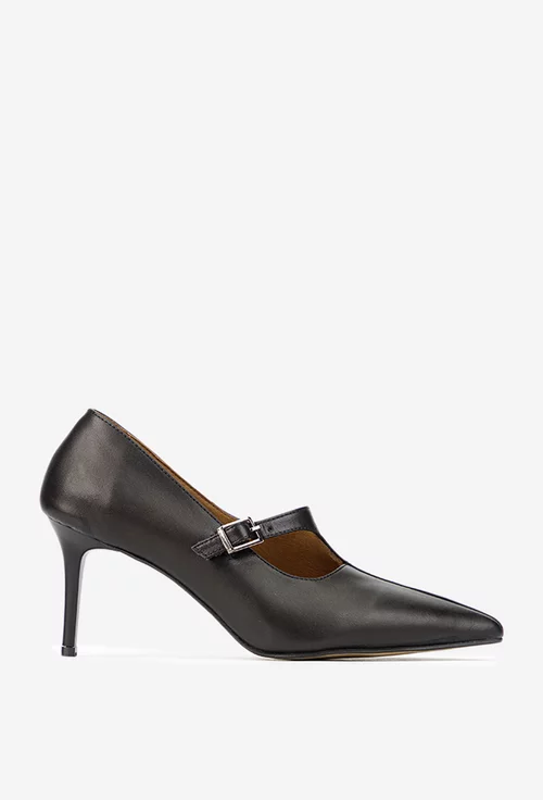 Pantofi dama NUR negri din piele naturala stiletto picture - 3
