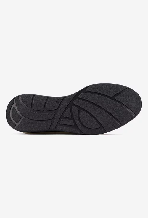 Pantofi dama NUR negri din piele perforata cu ornament