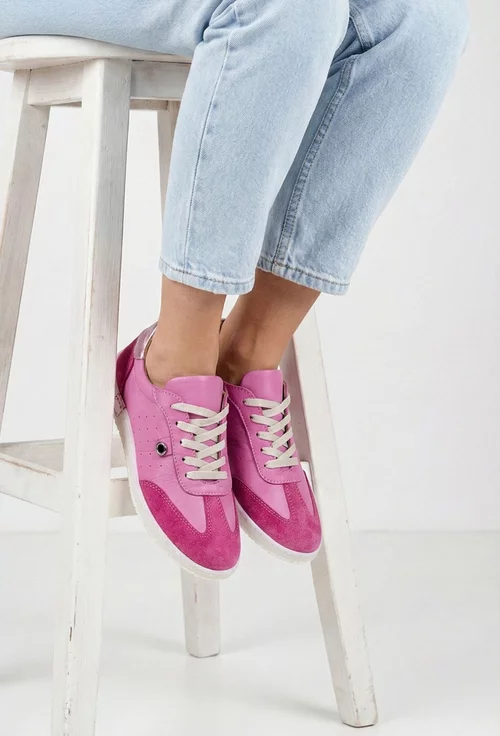 Pantofi dama NUR roz cu fuchsia din piele
