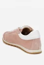 Pantofi dama NUR roz pudra cu alb din piele intoarsa