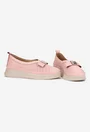 Pantofi dama NUR roz pudra din piele naturala cu ornament