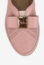 Pantofi dama NUR roz pudra din piele naturala cu ornament