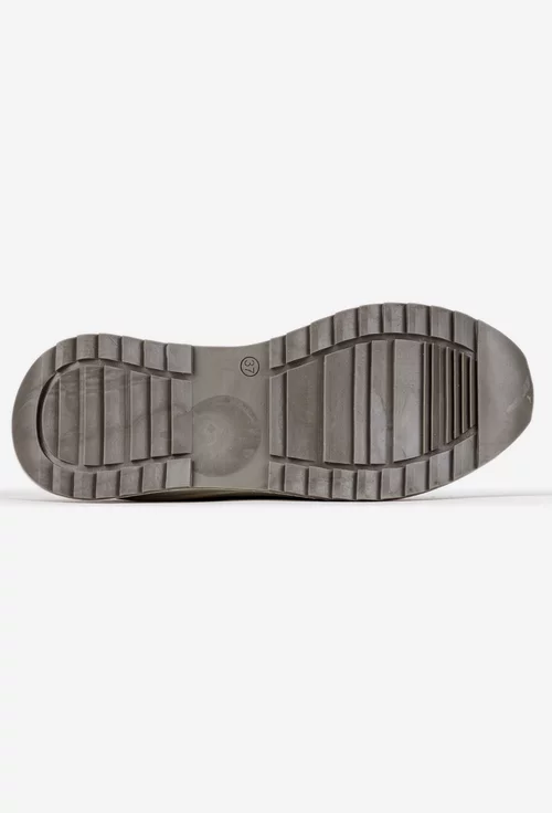 Pantofi dama NUR taupe cu bej din piele