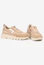 Pantofi dama NUR taupe din piele box si intoarsa
