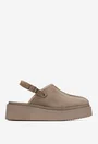 Pantofi dama NUR taupe din piele cu decupaj