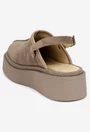 Pantofi dama NUR taupe din piele cu decupaj