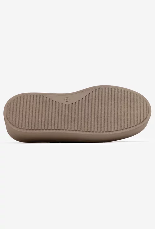 Pantofi dama NUR taupe din piele cu decupaj