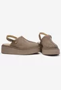 Pantofi dama NUR taupe din piele cu decupaj