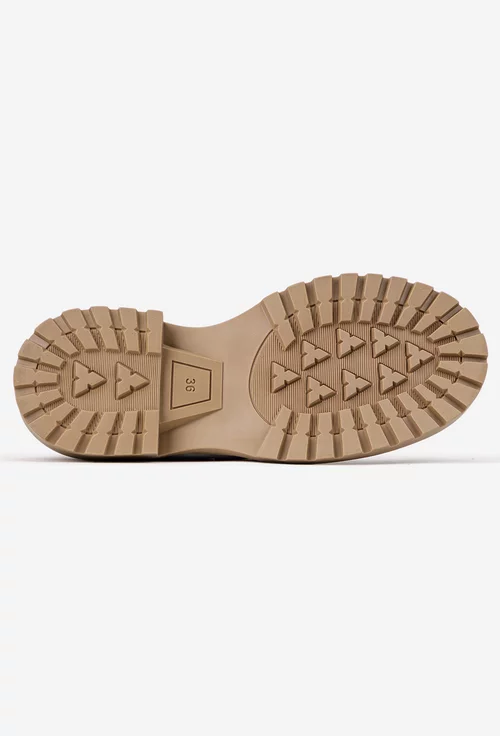 Pantofi dama NUR taupe din piele intoarsa