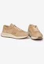 Pantofi dama NUR taupe din piele intoarsa si box