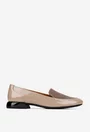 Pantofi dama NUR taupe din piele lacuita cu insertii piele intoarsa