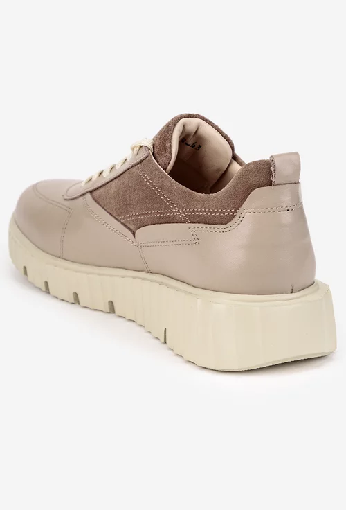 Pantofi dama NUR taupe din piele naturala