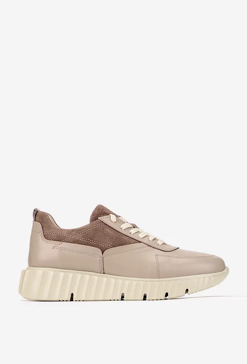 Pantofi dama NUR taupe din piele naturala