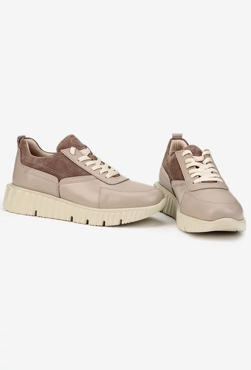 Pantofi dama NUR taupe din piele naturala