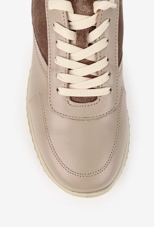 Pantofi dama NUR taupe din piele naturala