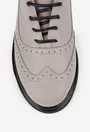 Pantofi dama NUR taupe din piele naturala cu aspect perforat