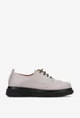 Pantofi dama NUR taupe din piele naturala cu aspect perforat