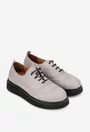 Pantofi dama NUR taupe din piele naturala cu aspect perforat