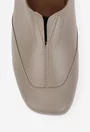 Pantofi dama NUR taupe din piele naturala cu toc