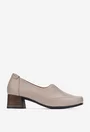 Pantofi dama NUR taupe din piele naturala cu toc
