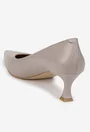 Pantofi dama NUR taupe din piele naturala cu varful ascutit